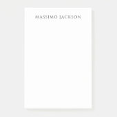 Post-it® Own Name Calligraphy Chic Plain Simple Black White (Devant)
