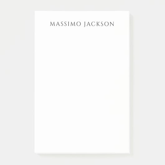 Post-it® Own Name Calligraphy Chic Plain Simple Black White (Devant)