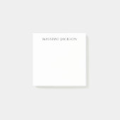 Post-it® Own Name Calligraphy Chic Plain Simple Black White (Devant)