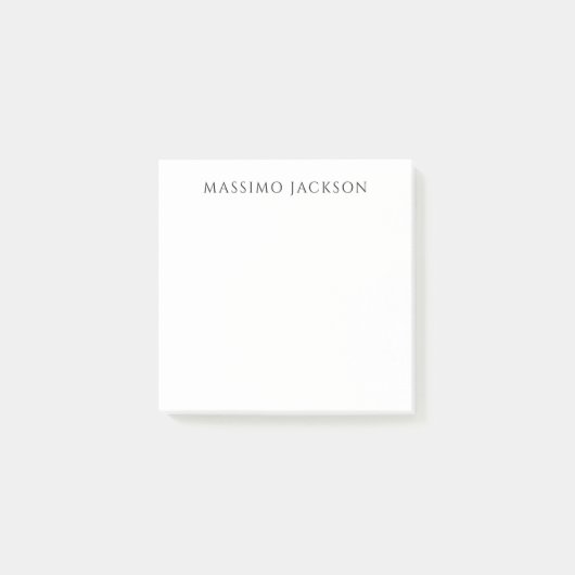 Post-it® Own Name Calligraphy Chic Plain Simple Black White (Devant)