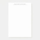 Post-it® Own Name Calligraphy Chic Plain Simple Black White (Devant)