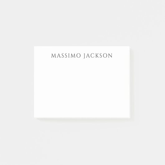 Post-it® Own Name Calligraphy Chic Plain Simple Black White (Devant)