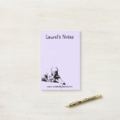 Post-it® Pad à note violette avec éléphant bébé (Sur un bureau)