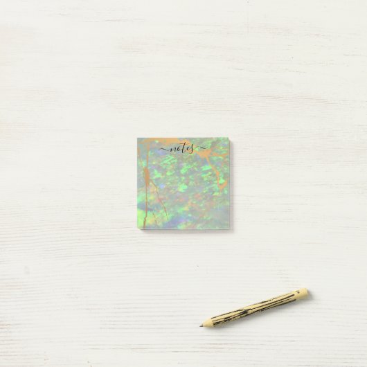 Post-it® Pad de note de glam moderne Opal Vert (Sur un bureau)