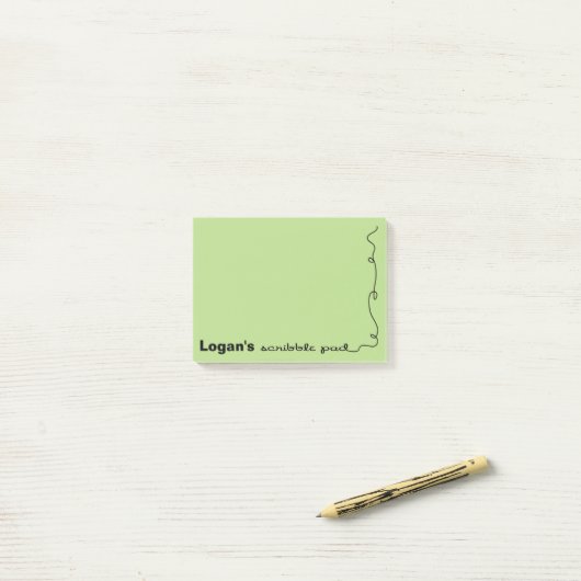 Post-it® Pad Green Scribble (Sur un bureau)