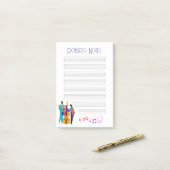 Post-it® Pad "Note" inspiré de jazz avec musiciens (Sur un bureau)