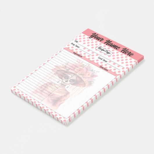 Post-it® Page de recette du crâne de sucre (Incliné)