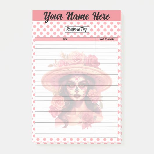 Post-it® Page de recette du crâne de sucre (Devant)