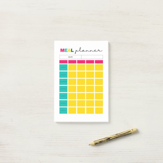 Post-it® Page Journal du planificateur de repas - Notes pos (Sur un bureau)