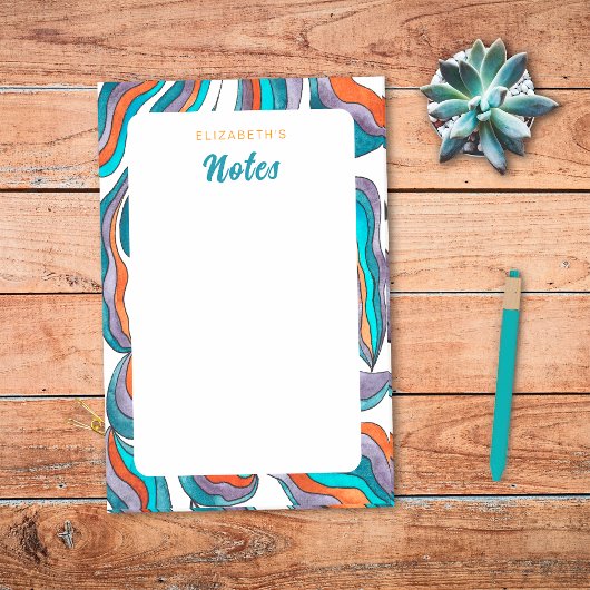 Post-it® Pages de notes orange bleu violet Groovy Retro Mod