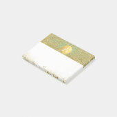 Post-it® Paillette Dorée & Turquoise Aqua Glam Monogramme P (Incliné)