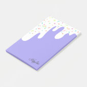 Post-it® Paillettes de glaçage blanc violet Votre Nom (Incliné)