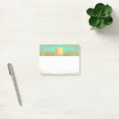 Post-it® Paillettes dorées & Monogramme personnalisé Glam A (Bureau)