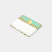 Post-it® Paillettes dorées & Monogramme personnalisé Glam A (Incliné)