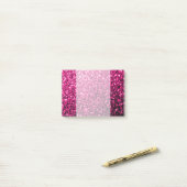 Post-it® Paillettes scintillantes fausses rose chaud (Sur un bureau)