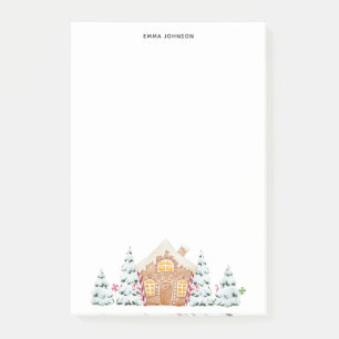 Post-it® Pain d'épices maison arbres neigeux minimaliste