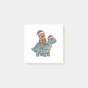 Post-it® Pain d'épices montant un dinosaure Santa Noël