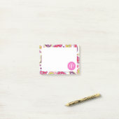 Post-it® Paisley et monogramme rose (Sur un bureau)