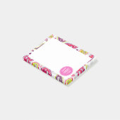 Post-it® Paisley et monogramme rose (Incliné)