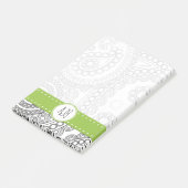 Post-it® Paisley Motif, noir et blanc, Monogramme (Incliné)