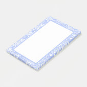 Post-it® Pale Bleu et Blanc Paisley Patterné Joli (Incliné)