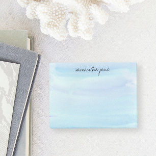 Post-it® Pale Blue Watercolor Personalized
