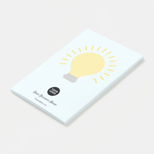 Post-it® Pale Blue Your Logo Light Bulle Notes (Incliné)