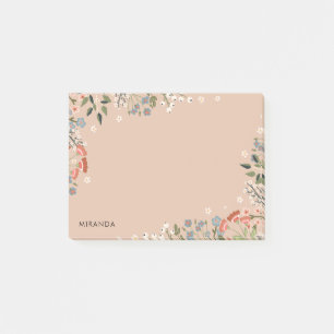 Post-it® Palette de fleurs sauvages boho neutres Votre nom