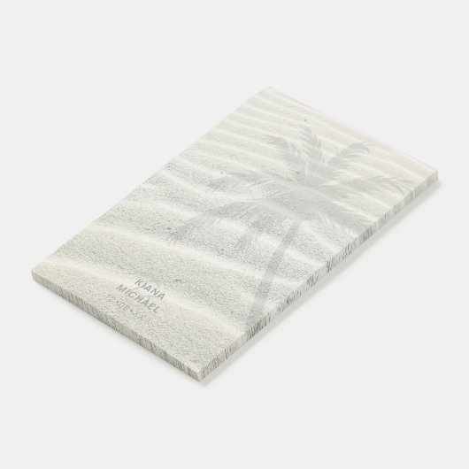 Post-it® Palmier d'île tropicale et ID de sable581 (Incliné)