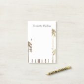 Post-it® Palmiers tropicaux d'or fascinant sur le blanc (Sur un bureau)