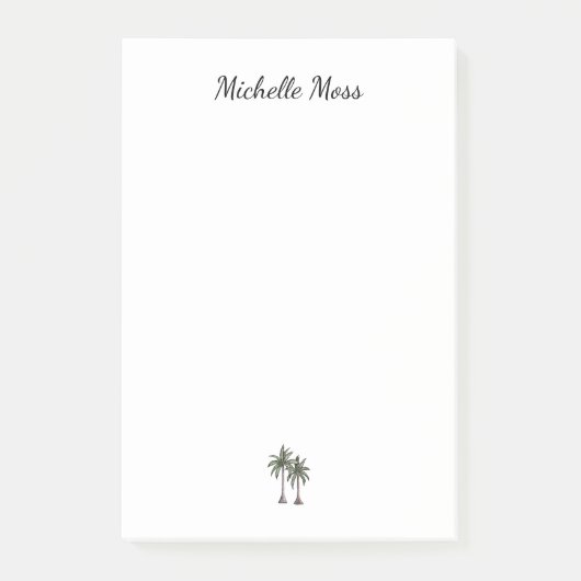 Post-it® Palmiers tropicaux modernes Plage Élégant Script (Devant)