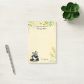 Post-it® Panda Cute Avec Fleurs Jaunes Notes (Bureau)