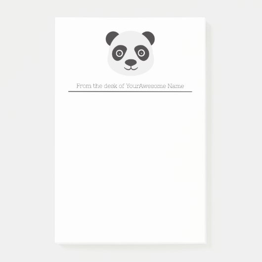 Post-it® Panda Face Noir et Blanc Ours Post-it Notes (Devant)