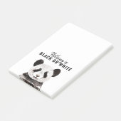 Post-it® Panda Funky Moderne Noir Et Blanc Avec Citation (Incliné)