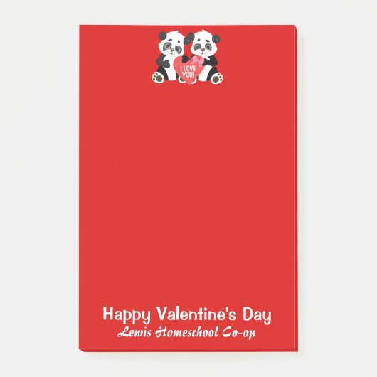 Post-it® Panda Homeschool Co-op Saint Valentin (Devant)
