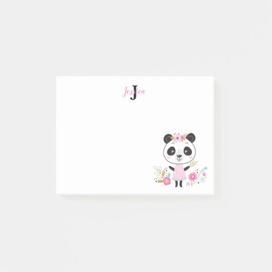 Post-it® Panda Mignon Monogramme (Devant)