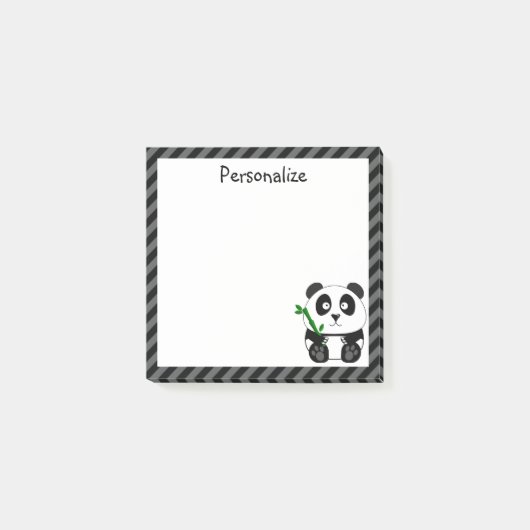 Post-it® Panda Noir Et Blanc Mignons (Devant)