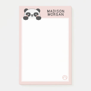 Post-it® Panda Rose Cute Ours & Pâtes Ajouter Votre Nom