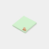 Post-it® Panda rouge mignon sur vert (Incliné)