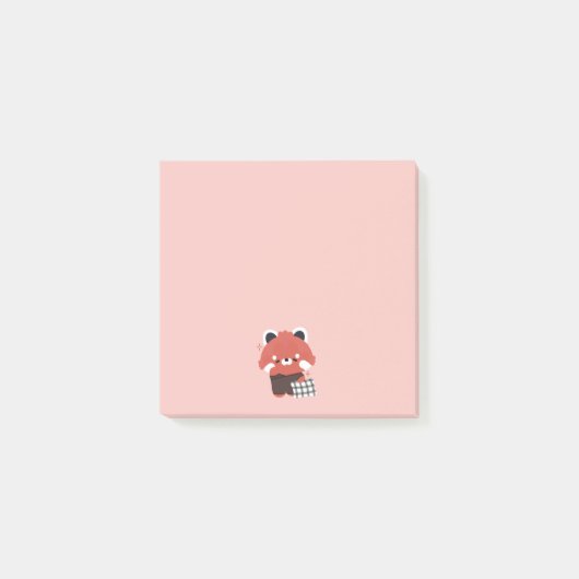 Post-it® Panda rouge mignonne dorée (Devant)