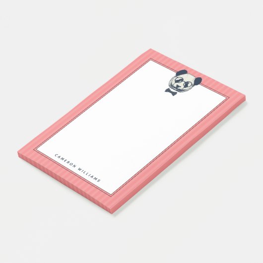 Post-it® Panda Stripes| Ajouter votre nom (Incliné)
