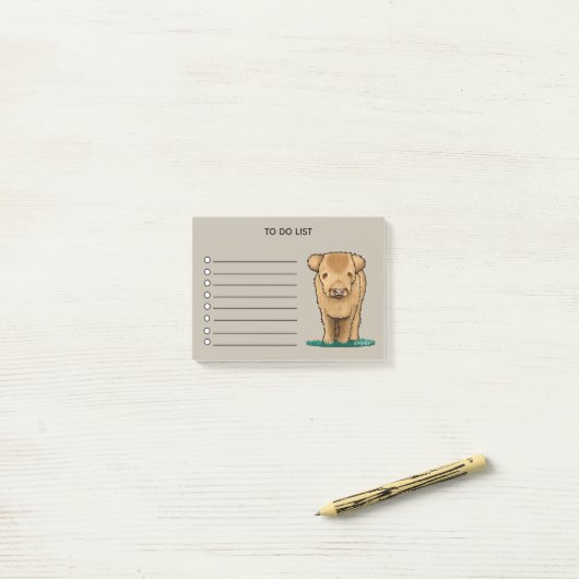 Post-it® Panier à billets de vache Highland (Sur un bureau)