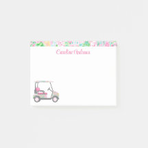 Panier de golf Pink & Green Palm Beach personnalis
