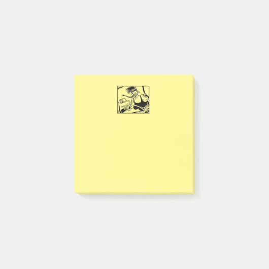 Post-it® Paniers à notes jaunes Chick Biker (Devant)