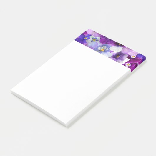 Post-it® Pansies Fleurs Florales Bordure Conception d'impre (Incliné)