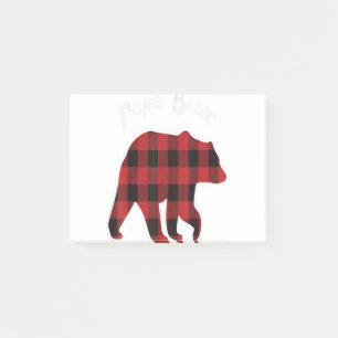 Post-it® PAPA BEAR Men Red Plaid Christmas Pajama Family Da