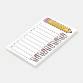 Post-it® Paperclips rose & Crayon Votre Nom 10 À Faire List (Incliné)