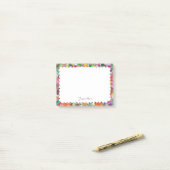 Post-it® papeterie à bordure florale festonnée (Sur un bureau)