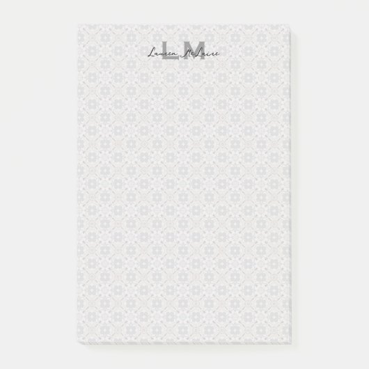 Post-it® Papeterie à monogramme de carreaux espagnols class (Devant)
