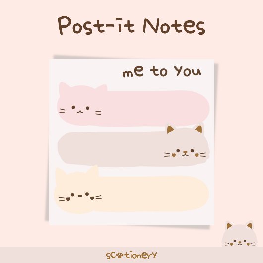 Post-it® Papeterie Chats Pastel